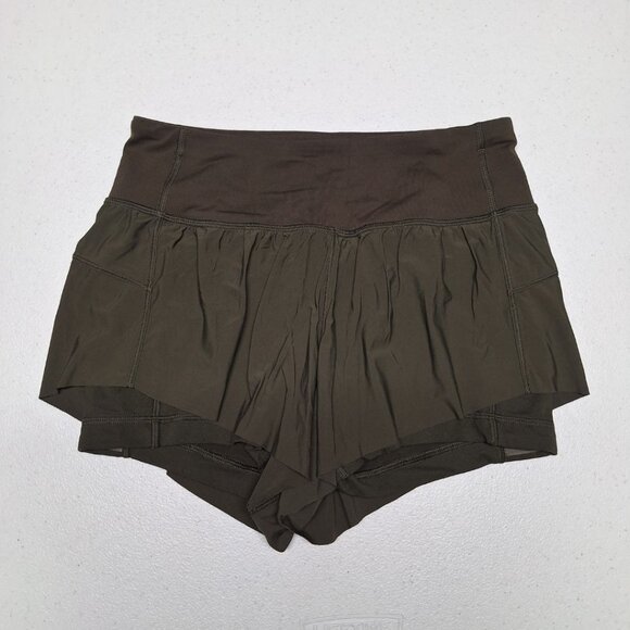 Lululemon Athletica Squad Goal Shorts Workout Green Layers Womens 4 Stretch - Picture 6 of 6